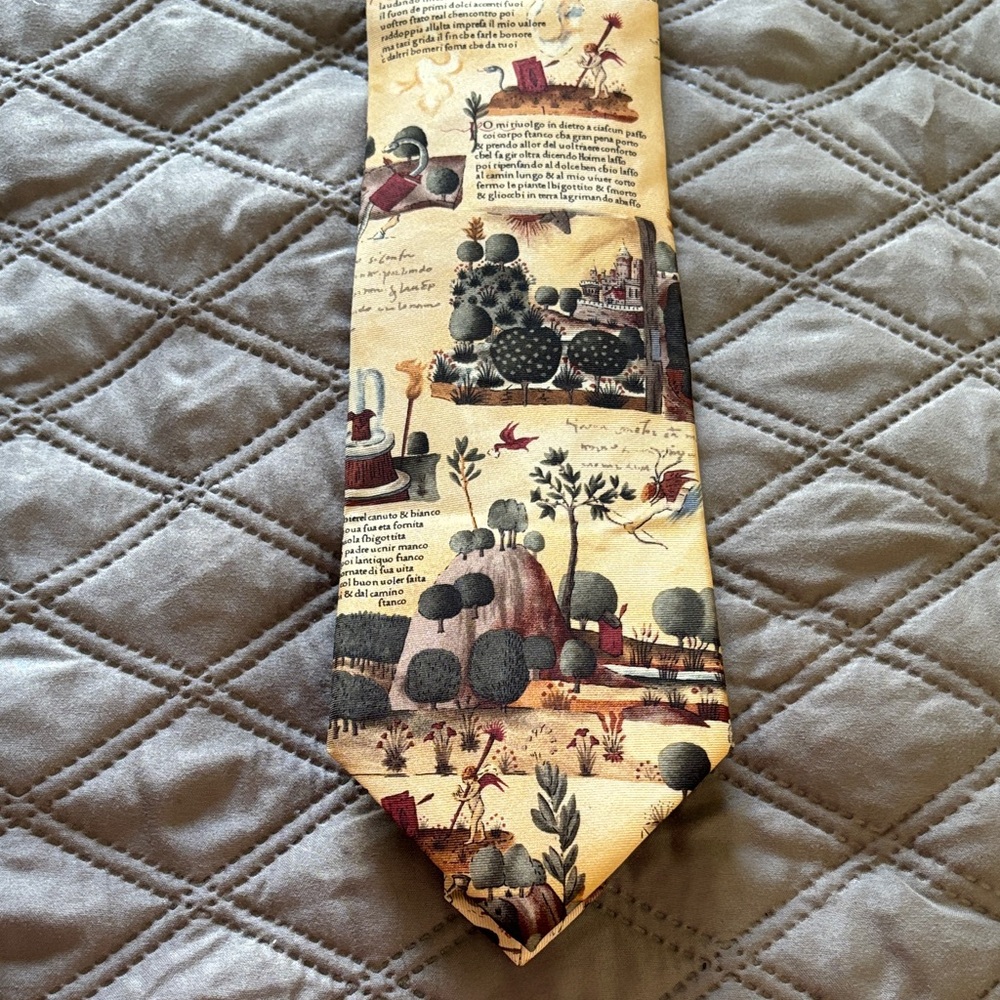 Alynn Neckwear Trionfi by Petrarch Ancient Art of Italy Illustrated Tie Silk
